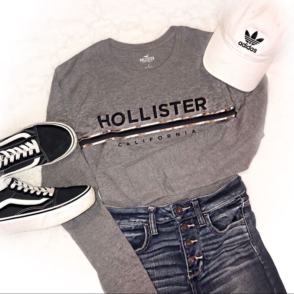 Hollister Metallic Print Boyfriend Graphic Tee